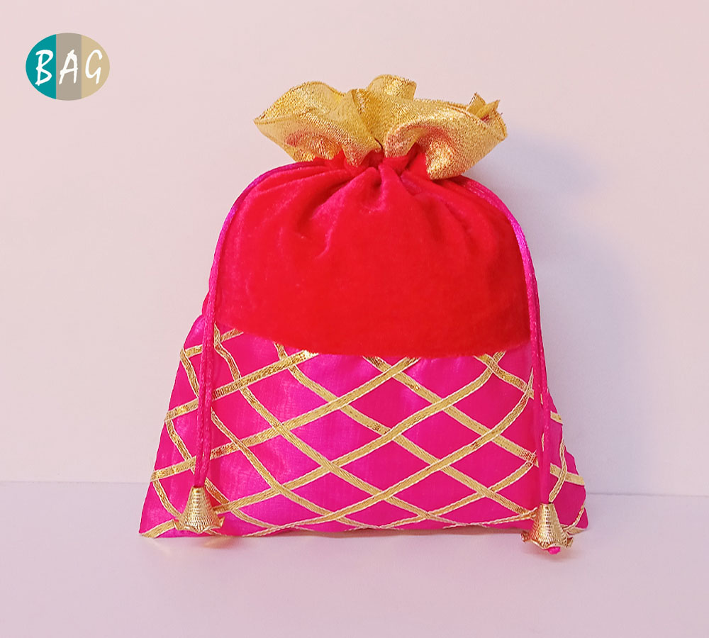Return Gift-Twisted Handle design potli bag | Shaabee Return Gifts