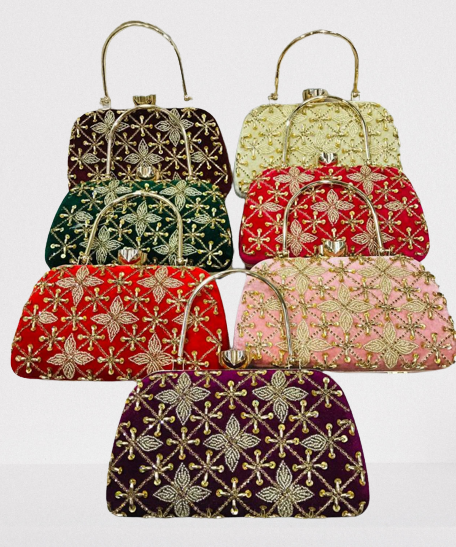 La Belle Rhinestone Evening Clutch Bag | Elegant Tassel Pendant | Silk –  MEERADINARD