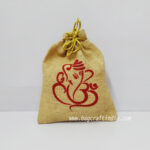 Ganesh Print Jute Potli Bags