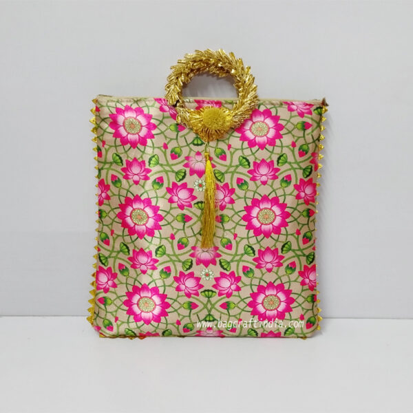 silk pichwai print handbags